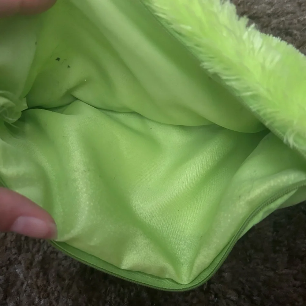 Fluffy Lime Green Pencil Bag or storage for any small items